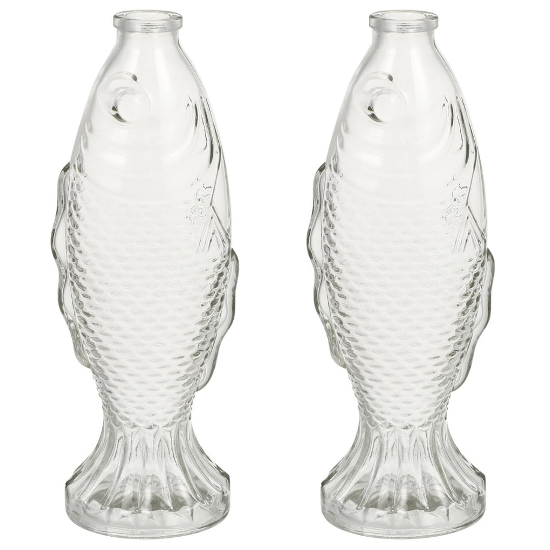 Homoyoyo 2Pcs Klare Fischförmige Fischblume Flasche Fisch Fischglasfischflasche Vase: Glasblume