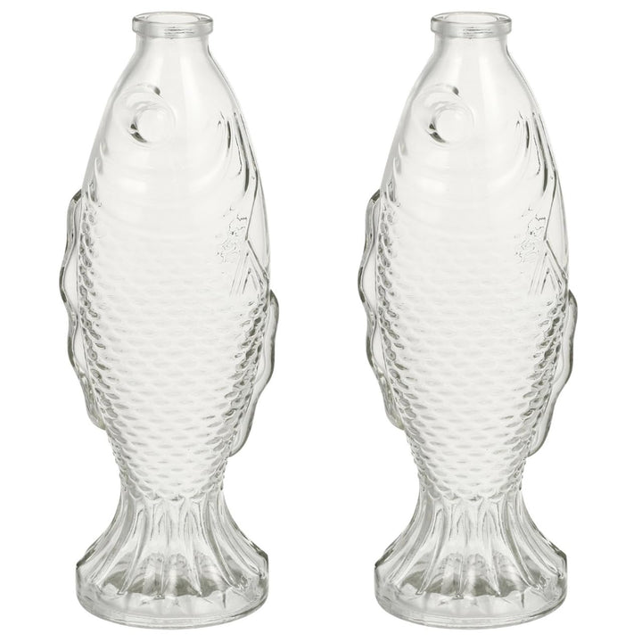 Homoyoyo 2Pcs Klare Fischförmige Fischblume Flasche Fisch Fischglasfischflasche Vase: Glasblume