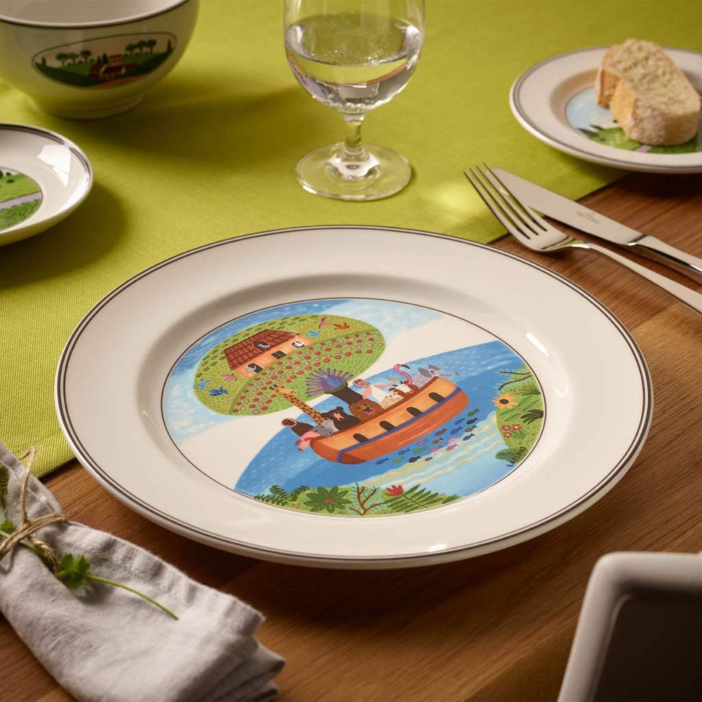 Villeroy und Boch Design Naif Speiseteller Arche Noah, Premium Porzellan Speiseteller 27 cm Arche No