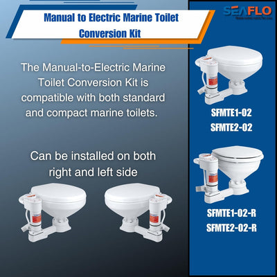 Seaflo Manuell auf elektrische Marine WC-Umrüstsatz, Weiss, SFMTP1-02 12 V, 12 V