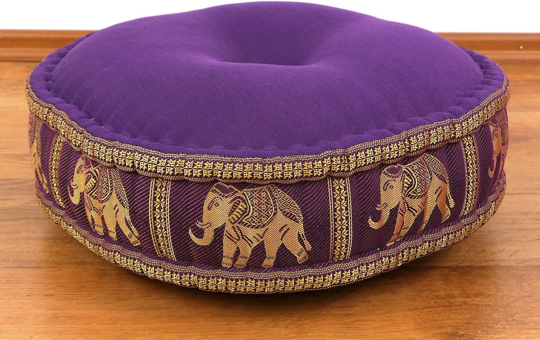 livasia Meditationskissen mit Thaiseide, Yogakissen mit Kapok, Pouf, Bodenkissen für Yoga und Zen Me