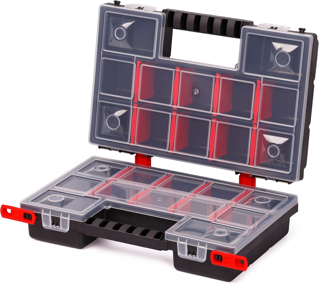 Mivos Doppelseitig Sortimentskasten 12” für Zubehör und Kleinteile - 2 seitig Sortimentsbox 287 x 18