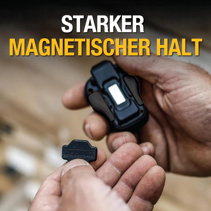 DEWALT Wearable Bluetooth Lautsprecher Onyx Edition – Clip-On Magnetischer Mini-Lautsprecher, IP56 W