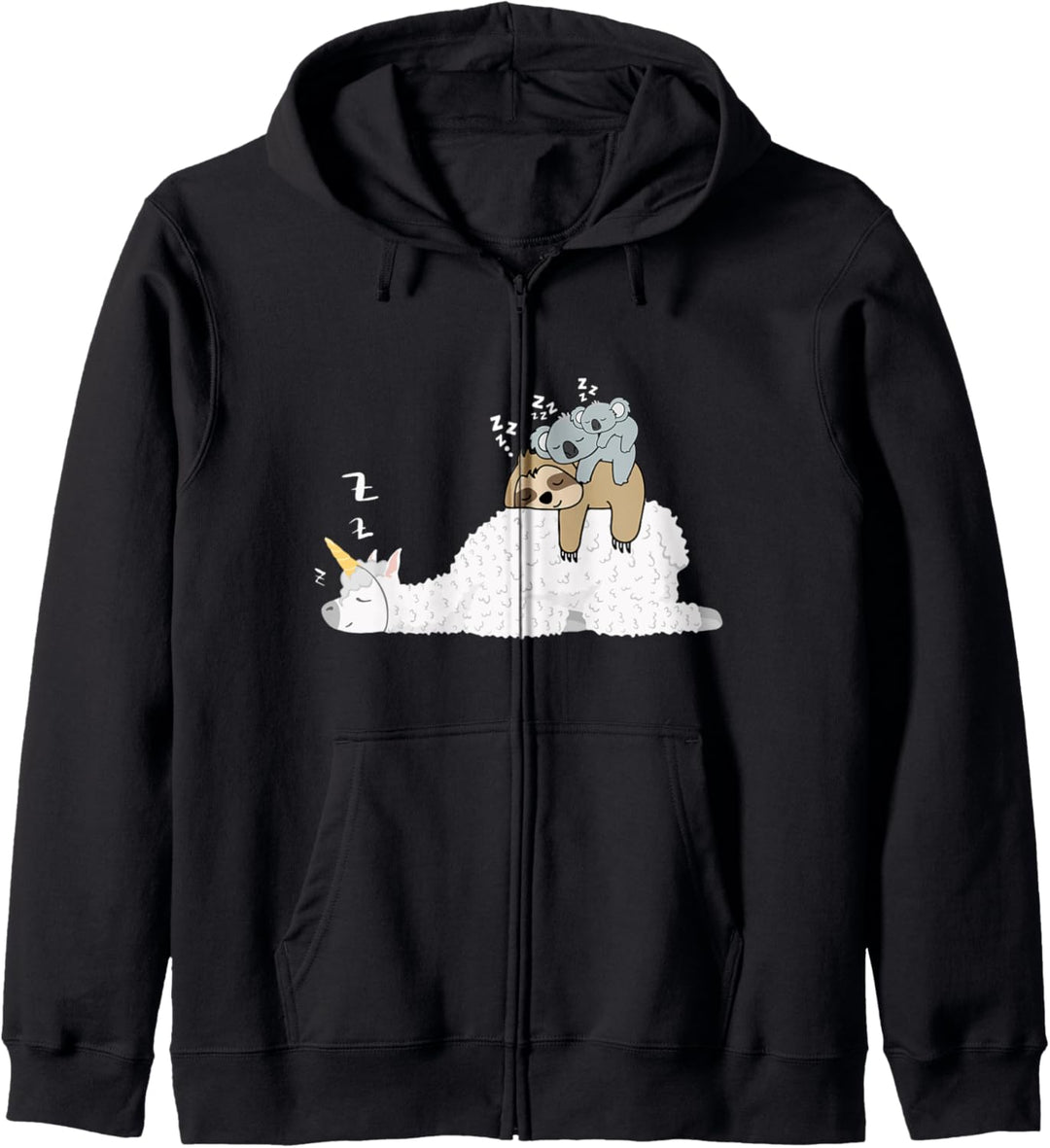 Einhorn Lama & Lazy Faultier Mit Koala Mama Bär & Baby Koala Kapuzenjacke