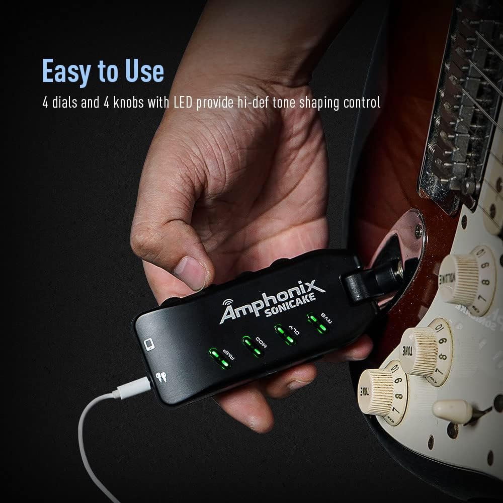 SONICAKE Mini Gitarre Kopfhörer Verstärker Bluetooth Multi-Effekte Plug-In USB aufladbar Portable Am