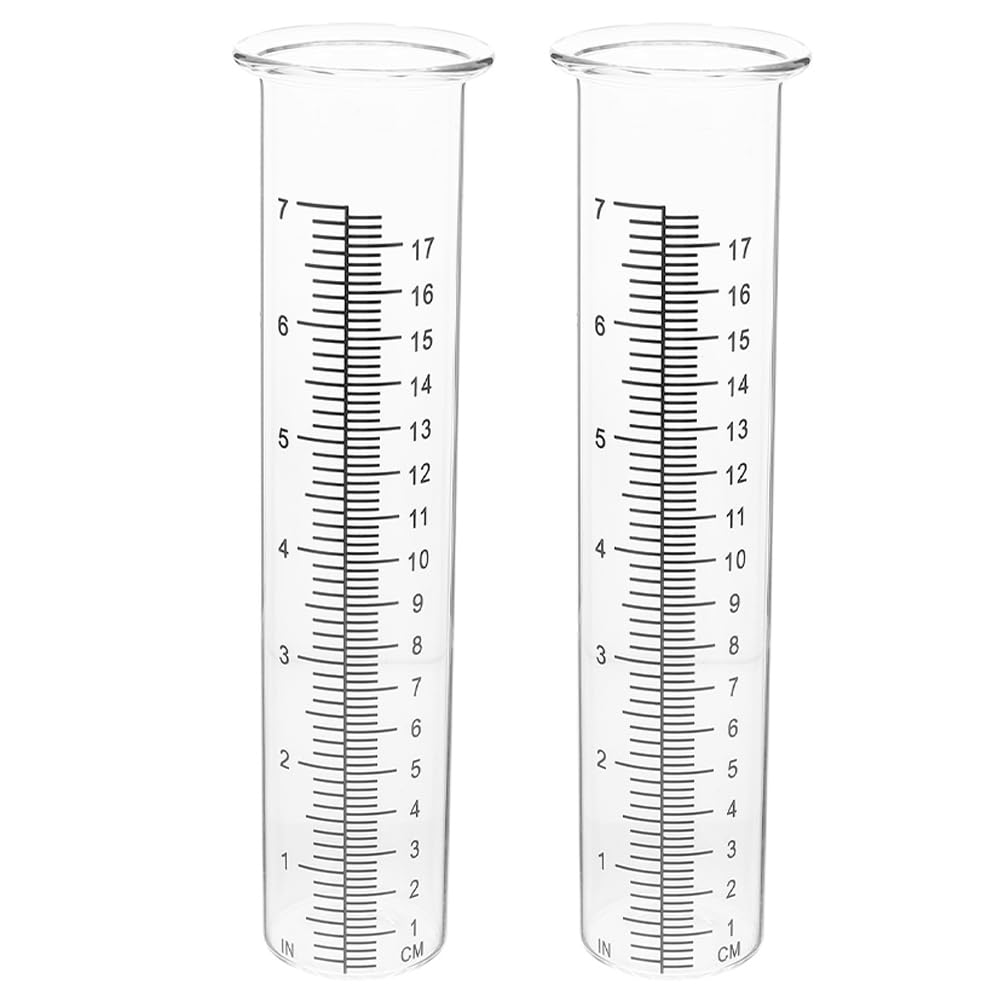 Mipcase Frostsichere Regenmesser-Röhren 2 Stück Glas Testrohre 8.3 Zoll Präzise Regenmengenmesser Mi