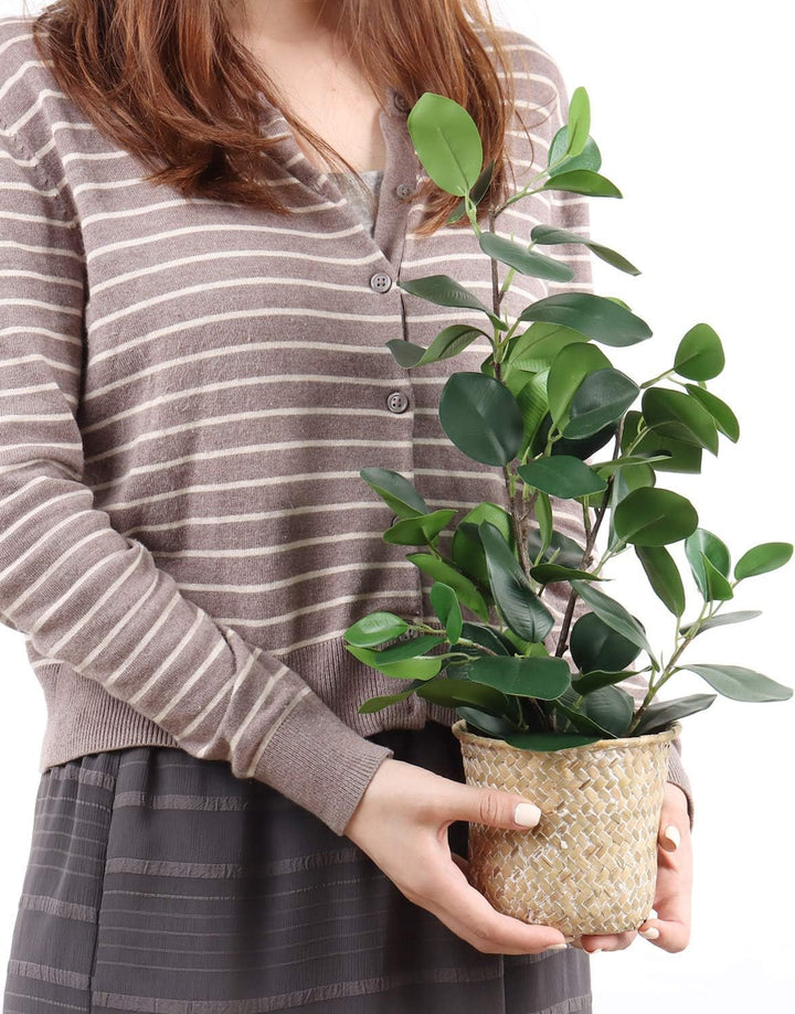 SAROSORA Künstlicher Ficus-Baum, künstliche Pflanzen in gewebtem Topf, 50,8 cm Höhe, für Wohnzimmer,