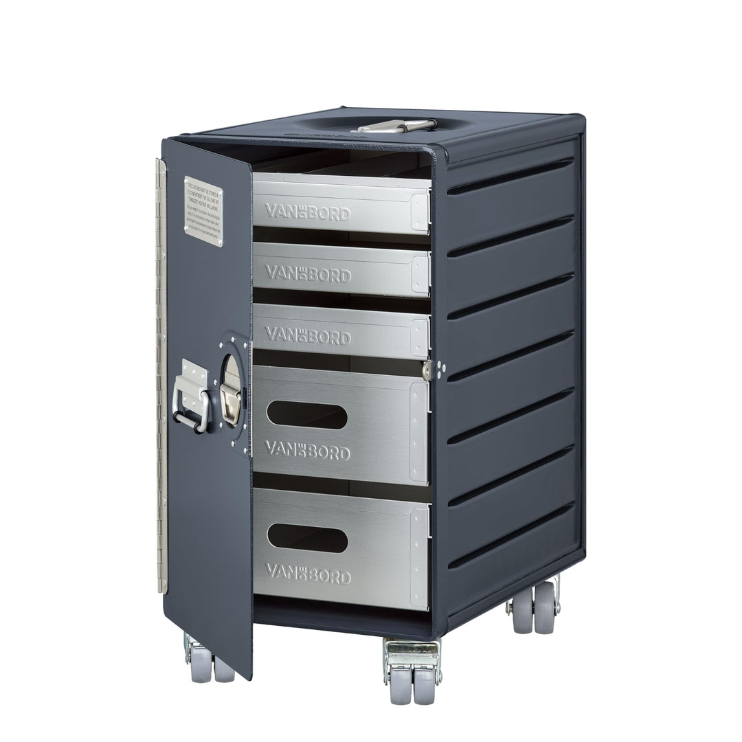 Rollcontainer mit Schubladen, mobiler Aktenschrank, Metallschrank, Schubladenschrank Küche, Druckert