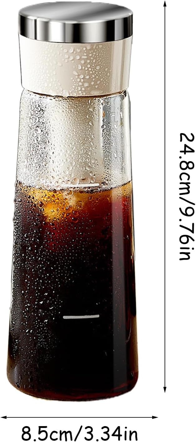 Cold Brew Kaffeebrüher | Press-Kaltbrüh-Kaffeekanne - Mit Abnehmbarem Siebfilter & Luftdichtem Versc