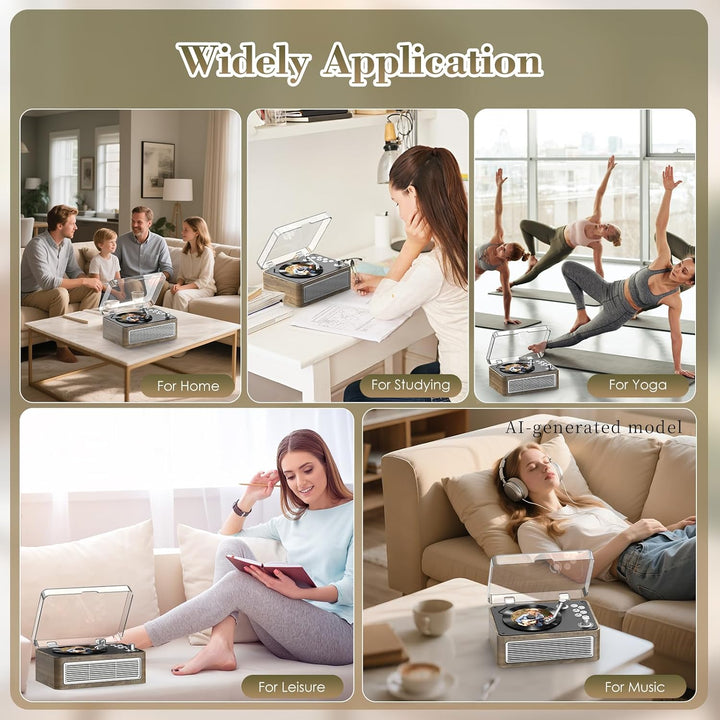 Gueray Tragbarer Bluetooth CD-Player mit Lautsprechern 3600mAh Wiederaufladbarer Vintage CD Spieler