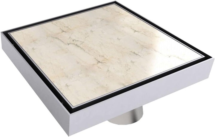 Bodenablauf Design "Fliesen" komplett aus Edelstahl für Flieseneinsatz 200x200 mm, sehr flach