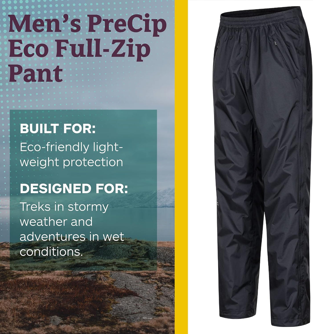 Marmot Herren Hardshell-Regenhose, wasserdicht, Winddicht, atmungsaktiv Precip Eco Full Zip Pant, S