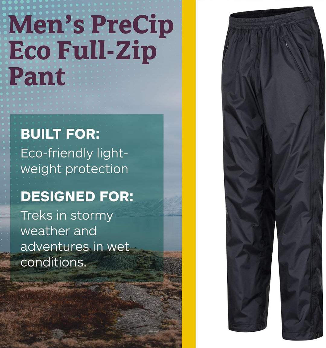 Marmot Herren Atmungsaktive Überhose, leichte Wanderhose, Winddichte Trekkinghose Precip Eco Full Zi