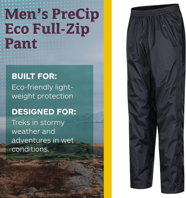 Marmot Herren Atmungsaktive Überhose, leichte Wanderhose, Winddichte Trekkinghose Precip Eco Full Zi