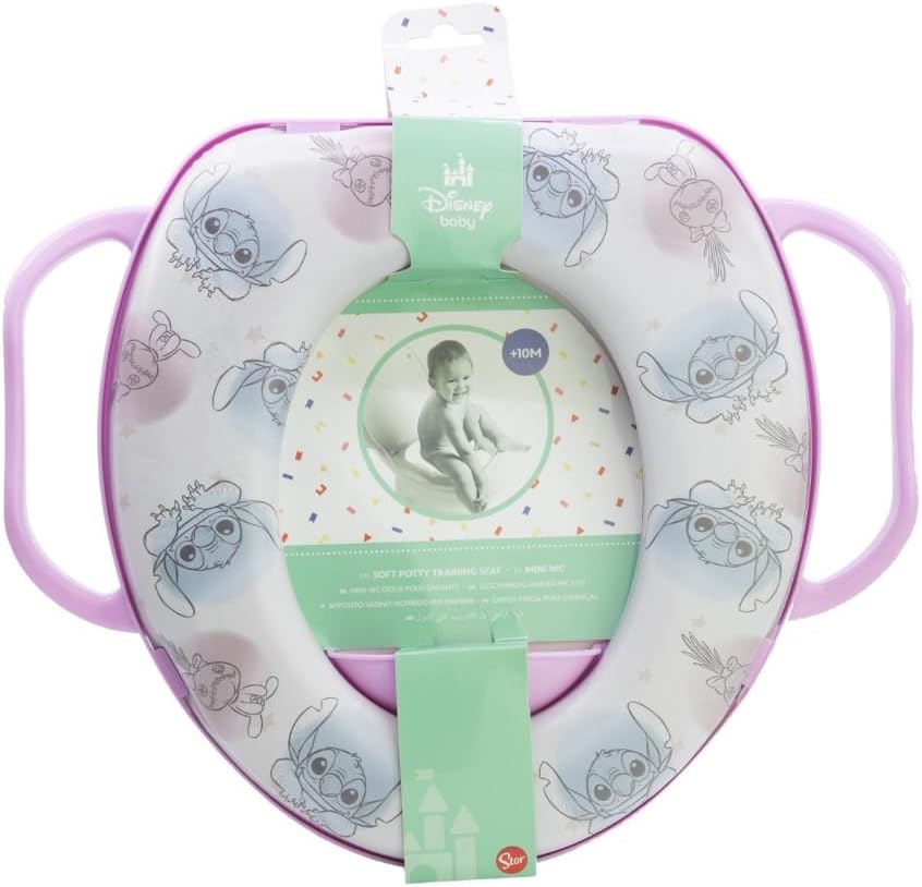 Disney Stitch Toilettensitz für Kinder, mit ergonomischen Griffen, universell, 35 x 30 cm, bequemer