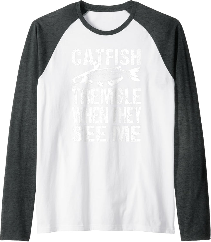 Catfish Tremble Funny Catfish Fishing Raglan