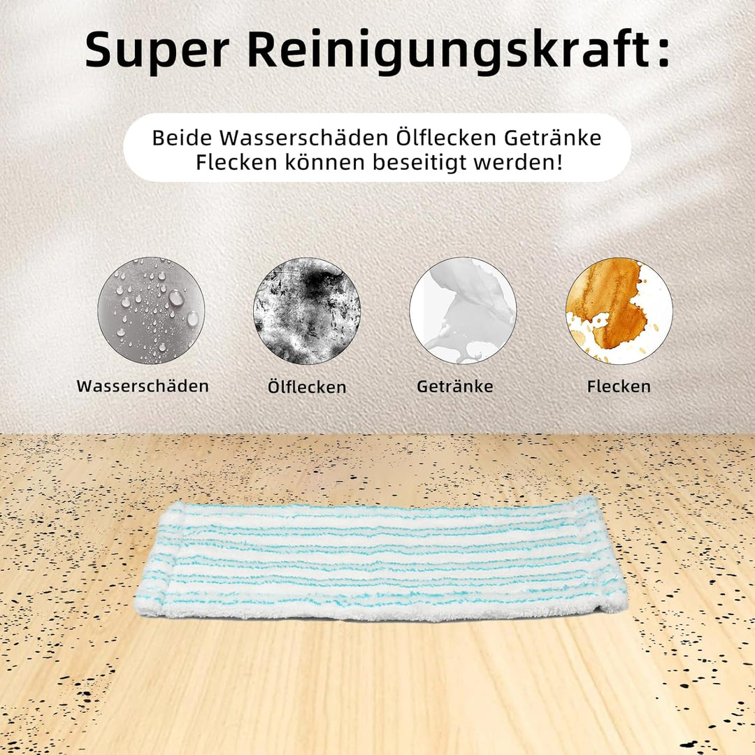 6 Stück Wischbezug Set für leifheit Clean Twist M Ergo Micro Duo, Saugfähiger Mikrofaser Bodenwische