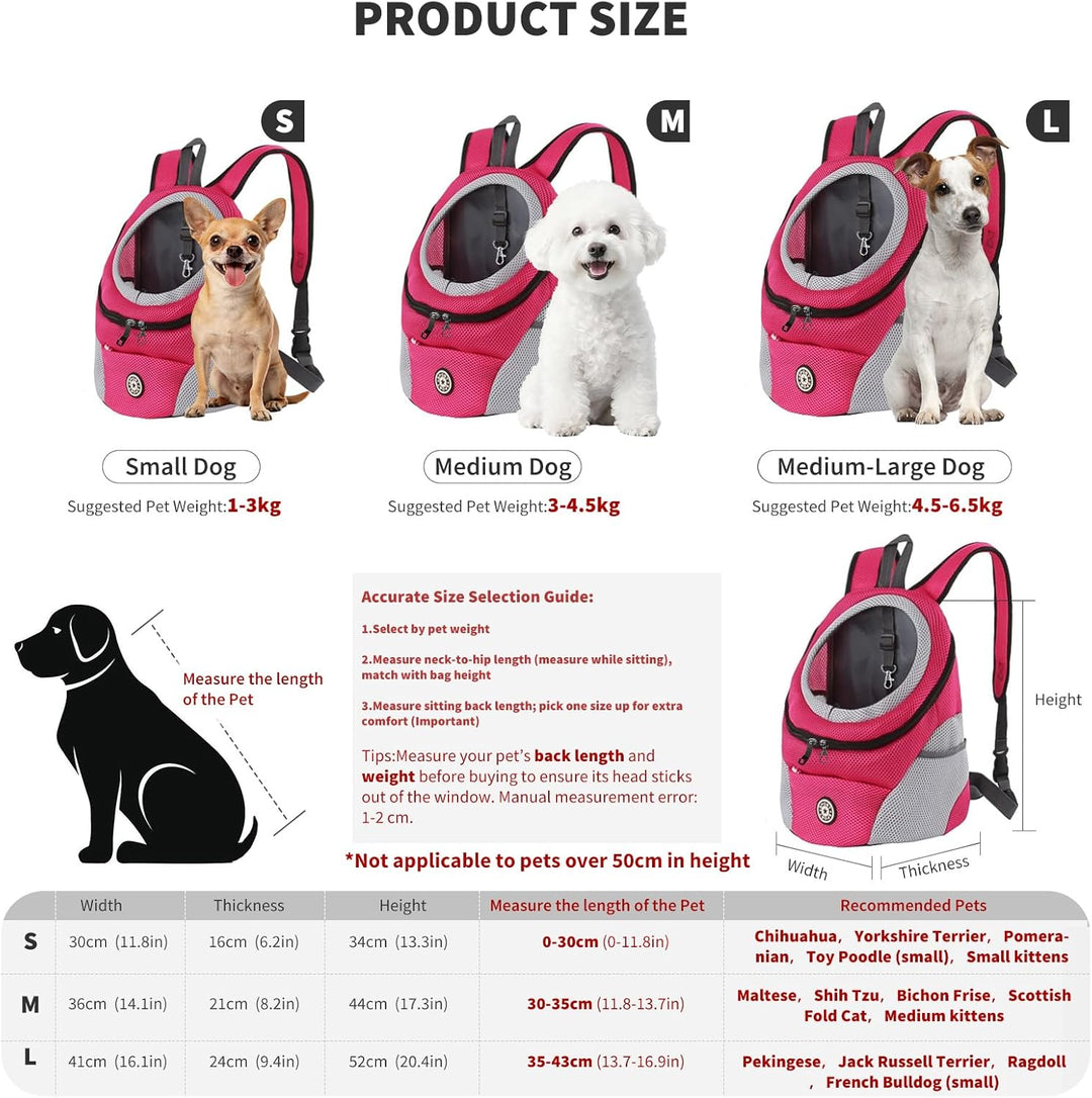 PETCUTE Hundetragerucksack,Verstellbarer Haustier Rucksack für Kleine Hunde und Katzen,Gepolsterter