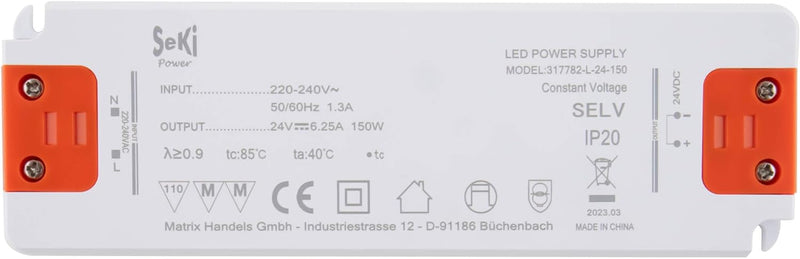 SeKi LED-Netzteil L-150-24 - 24V - 6,25A - 150W; LED Treiber - Transformator - Netzteil - Driver - T