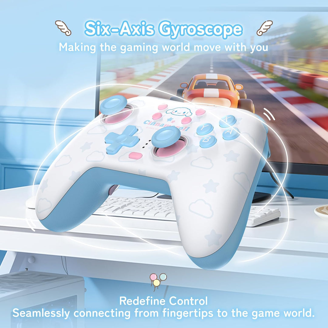 Kuitmor Wireless PC Controller mit RGB, Hall Effekt Joysticks, 1000 Hz Abfragerate, Turbo, Remappabl