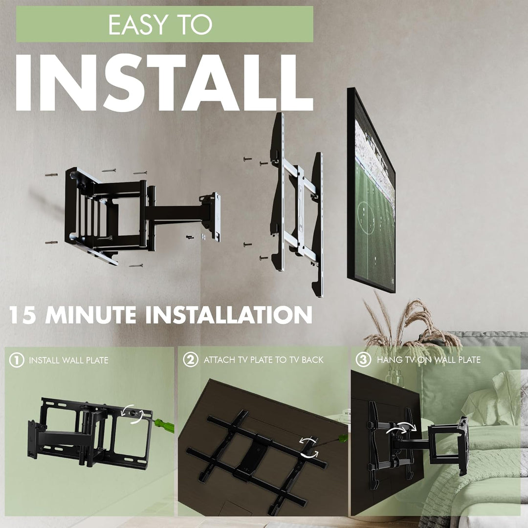 TV Wandhalterung für 32-85 Zoll Bildschirme VESA 200x100 bis 600x400mm Schwenkbare Neigbare und Ausf