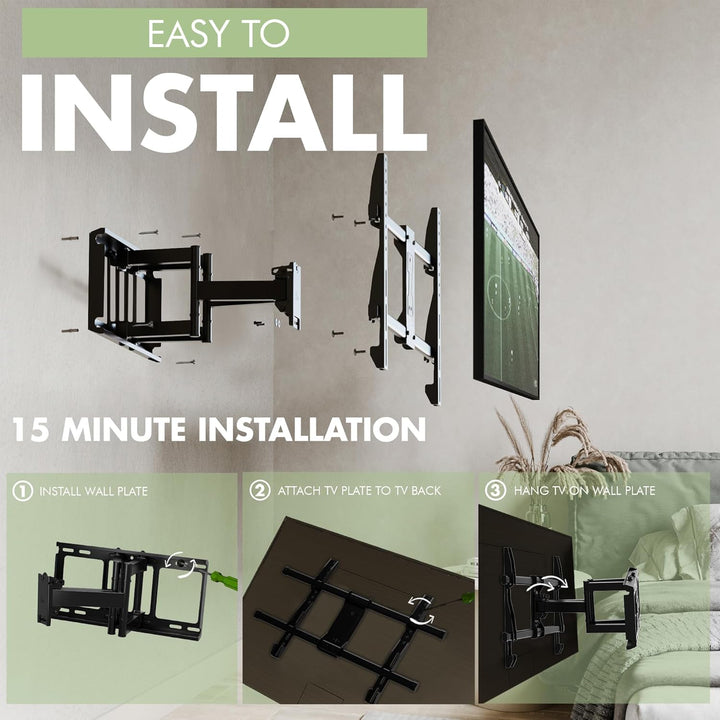 TV Wandhalterung für 32-85 Zoll Bildschirme VESA 200x100 bis 600x400mm Schwenkbare Neigbare und Ausf