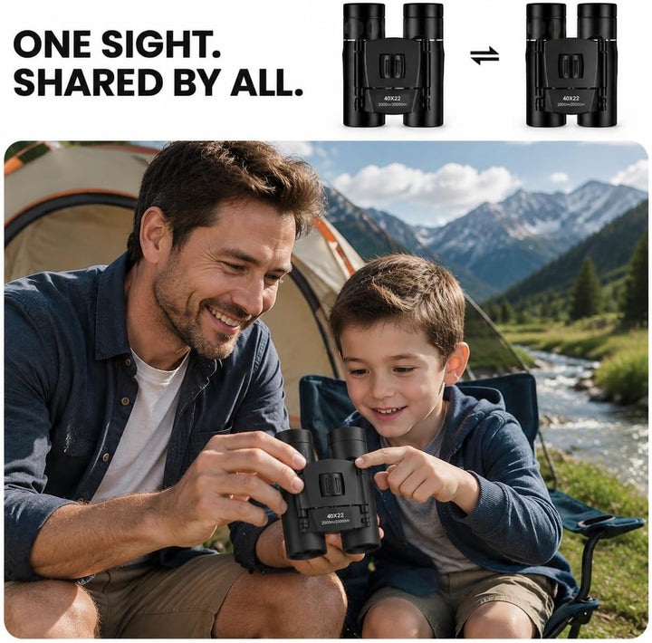 40x22 HD Leistungsstarke Fernglas 2000M Long Range Folding Mini BAK4 FMC Optik für Sport und Outdoor