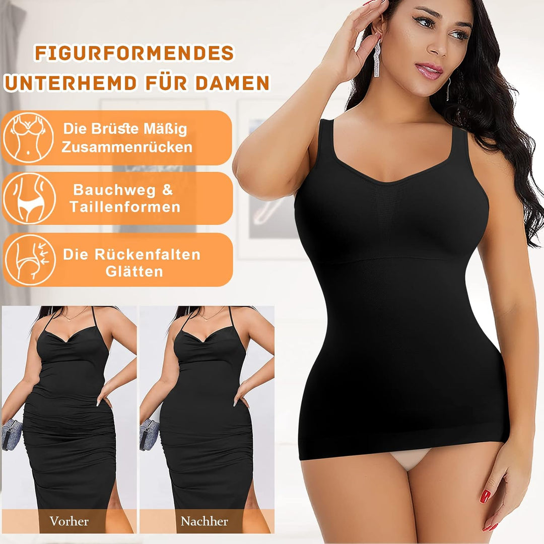 YARRCO Damen Shape Unterhemd Bauchweg Hemdchen Shapewear Trägertop Shaping BH Hemd Formendes Top Bod