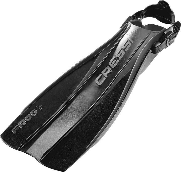 Cressi Geräteflossen Tauchen Frog Made in Italy Verstellbare Flossen M/L Schwarz, M/L Schwarz