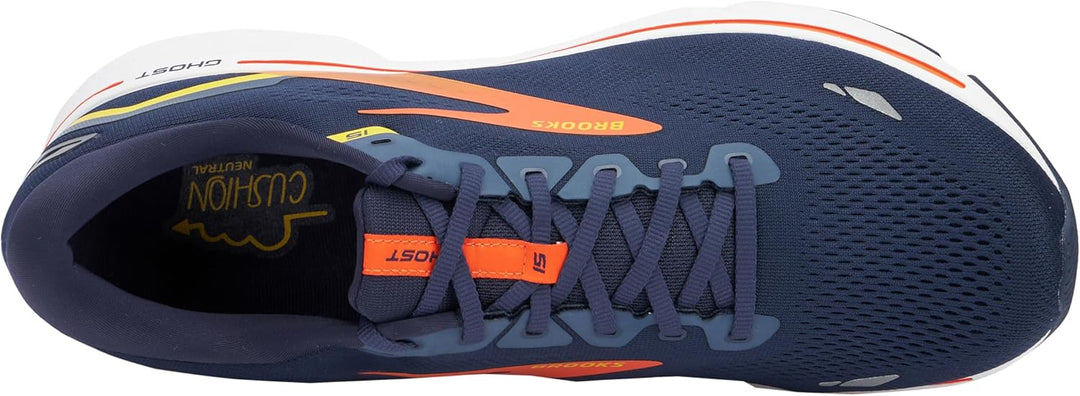 Brooks Herren Ghost 15 Neutral Running Shoe, Schwarz/Ebenholz/Nightlife 49.5 EU Peacoat Red Yellow,