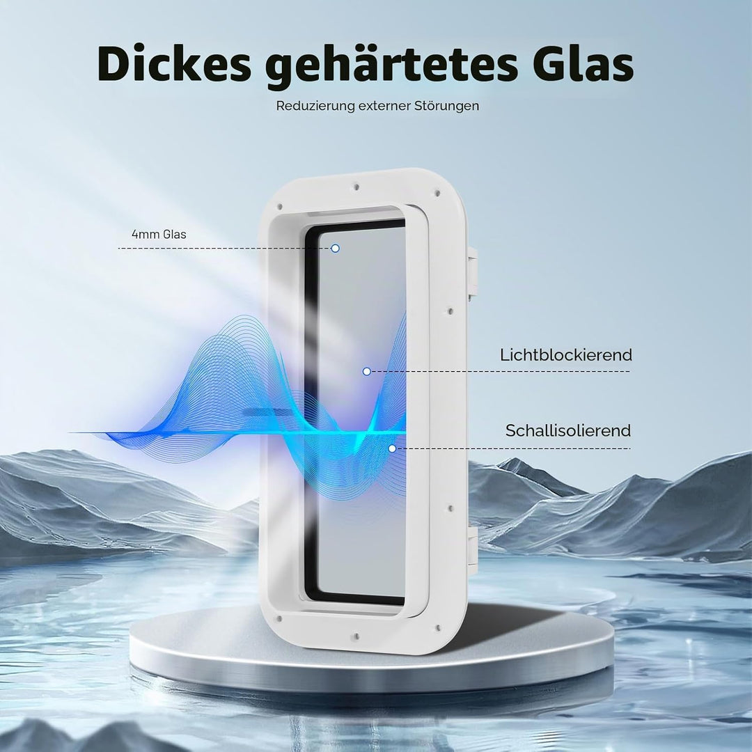 Boat Bullauge Fenster, 4mm Gehärtetem Glas Bullauge beständige, Rechteckiges Öffnung Portlight Boots