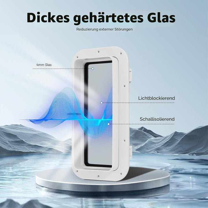 Boat Bullauge Fenster, 4mm Gehärtetem Glas Bullauge beständige, Rechteckiges Öffnung Portlight Boots