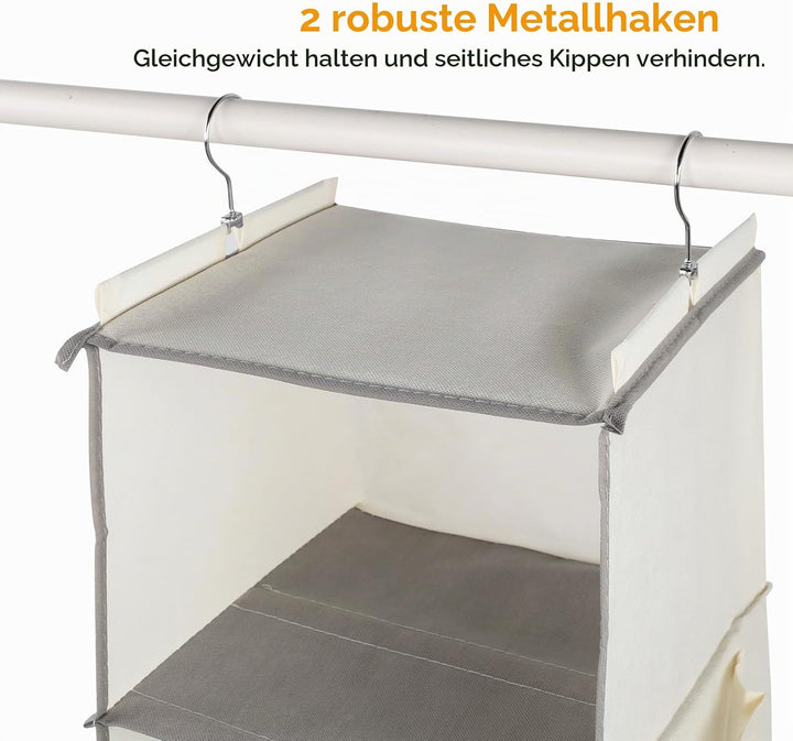 Cozary Hängeorganizer Kleiderschrank Organizer mit 5 Fächern, Faltbar Schrank Organizer Kleiderschra
