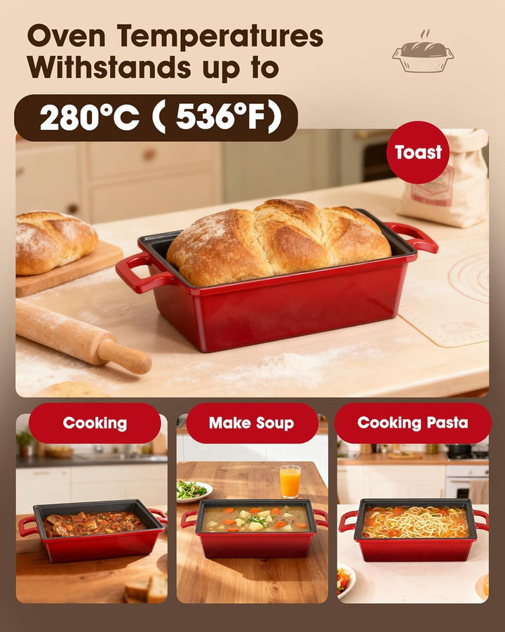 Gusseisen Topf, 2 IN 1 Brotbacktopf Mit Deckel, Gusseisen Topf Brot Backen, Es Kann Zum Backen Von B