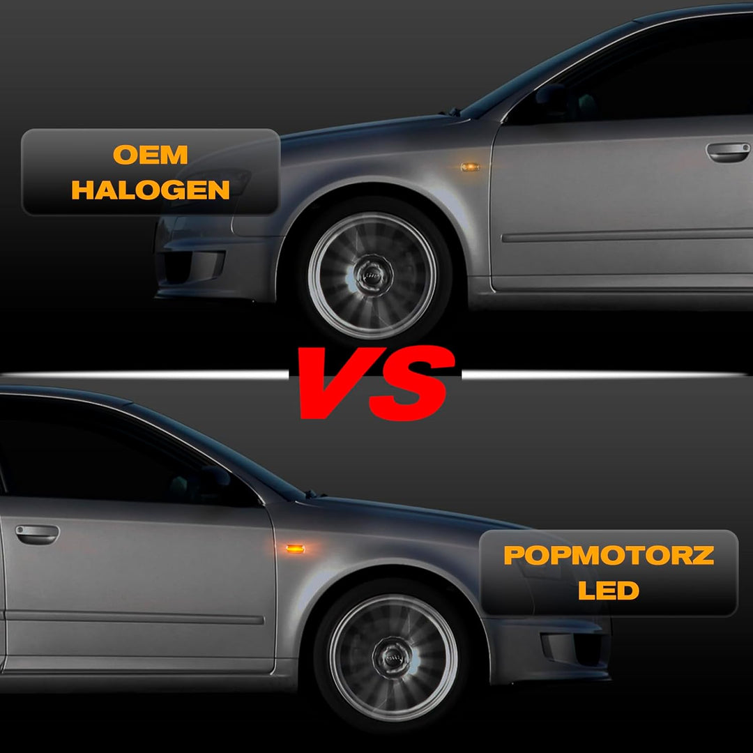POPMOTORZ LED Blinker Seitenblinker mit Canbus Fehlerfrei 2835 SMD für A-udi A3 8P/S3 8P/A4 B6/A4 B7