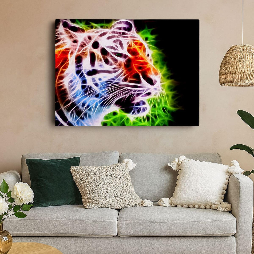 Bilder auf Leinwand Afrika aggression tiere tiger Leinwandbild 70x50cm Wandbilder Dekoration Wohnzim