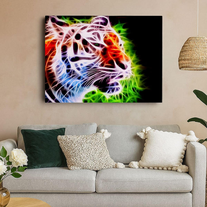 Bilder auf Leinwand Afrika aggression tiere tiger Leinwandbild 70x50cm Wandbilder Dekoration Wohnzim