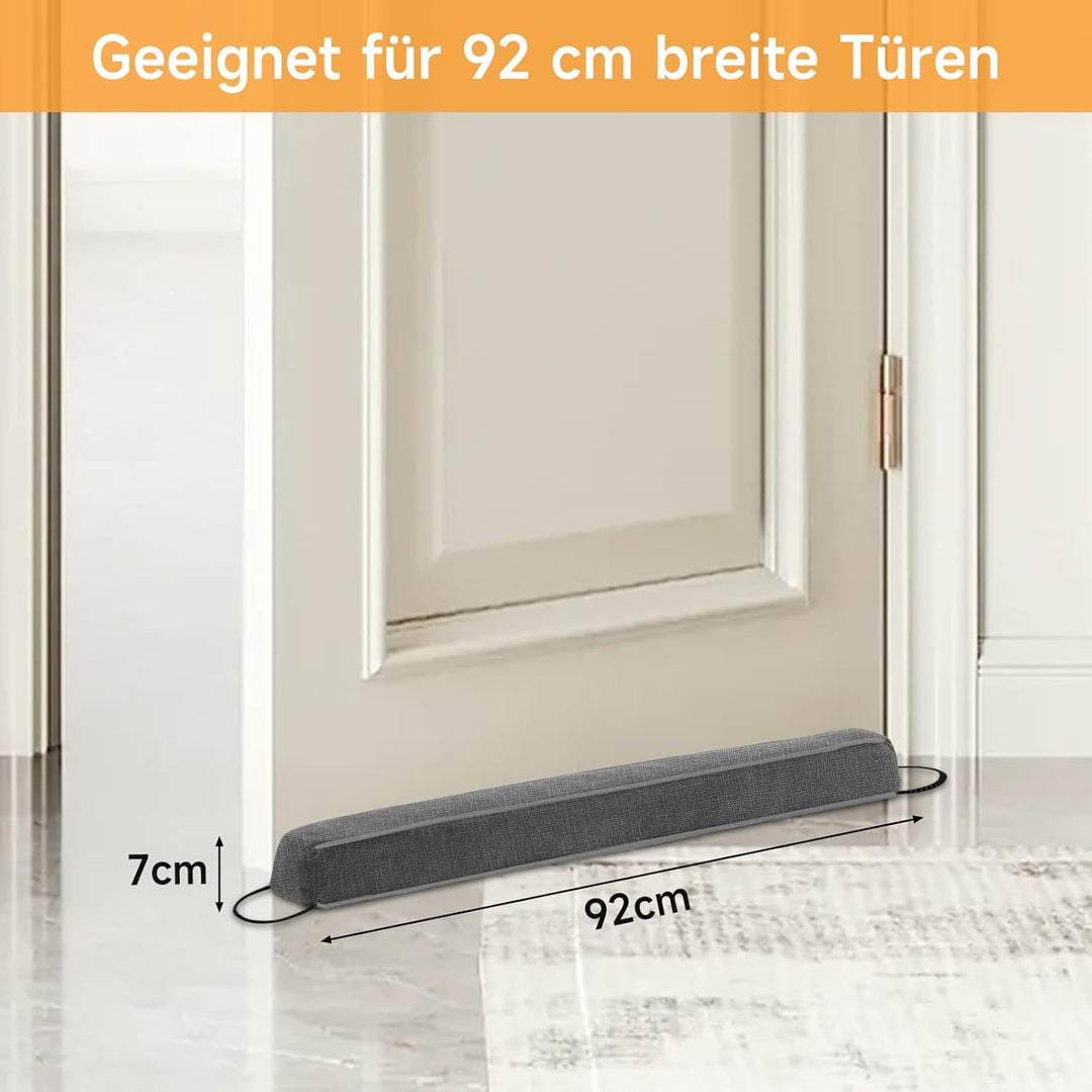 Zugluftstopper für Türen 92cm, Schwerer Zugluftstopper tür, Extra Lang & Schwer, Höhe 8cm Quadratisc