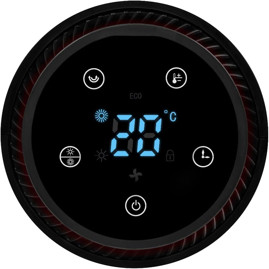 VONROC Elektroheizung - Turmheizlüfter - 2000W - Keramik - ECO-Modus - Schwenkfunktion - LED-Display