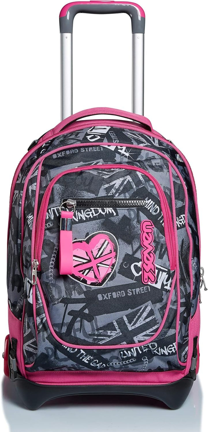 Seven TROLLEY, Rucksack mit Trolleyfunktion Einheitsgrösse Rosa-grau, Einheitsgröße Rosa-g