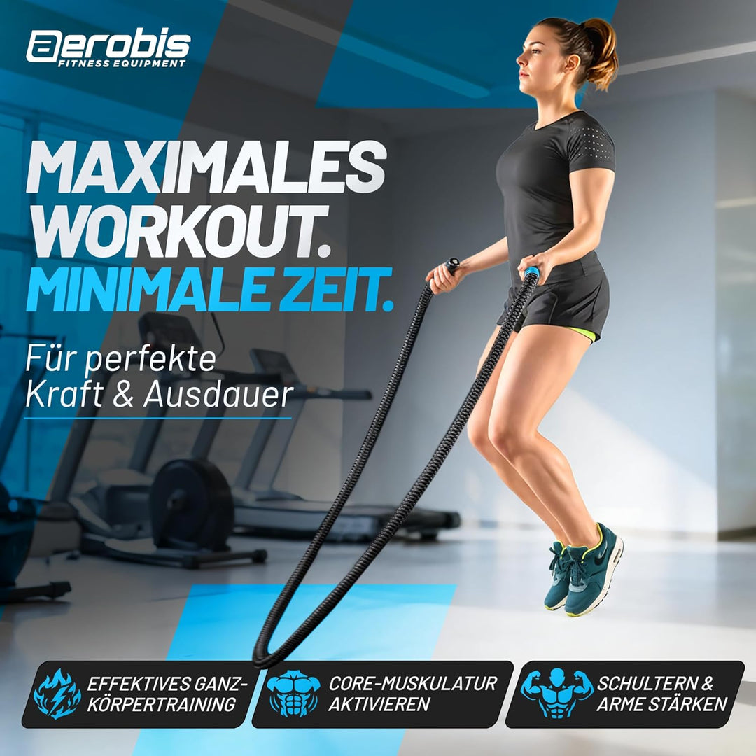 aerobis® Battle Jump Ropes | schweres Springseil | Geschmeidig und flexibel | Tau mit hohem Gewicht