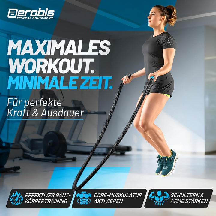 aerobis® Battle Jump Ropes | schweres Springseil | Geschmeidig und flexibel | Tau mit hohem Gewicht