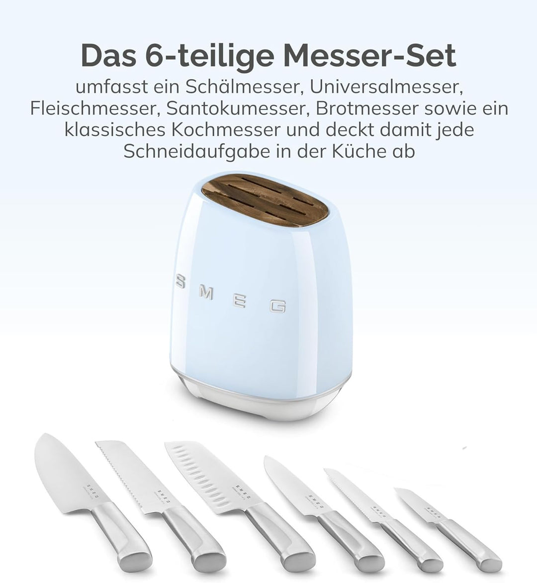 SMEG - Bloco de Facas Anni 50 Creme KBSF02CR