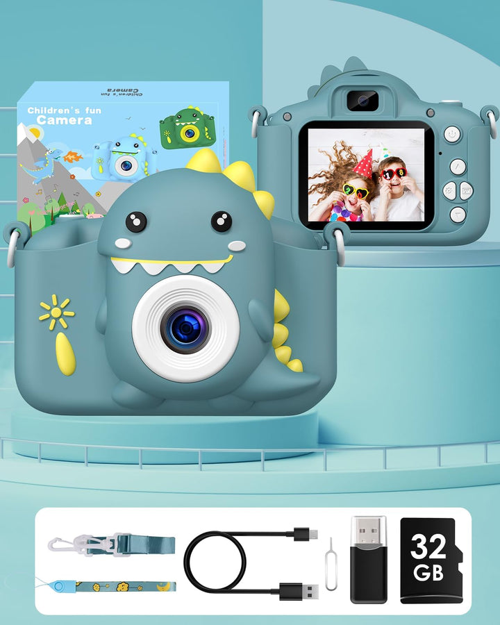 Kinderkamera, Gofunly Kinder Kamera 1080P 2,0-Zoll-Bildschirm Fotoapparat Kinder mit 32GB-Karte Self