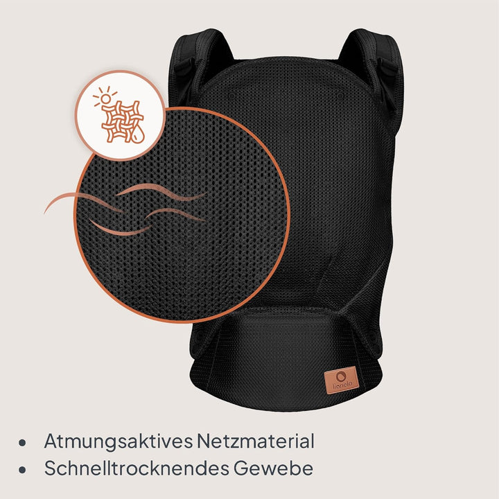 Lionelo Margareet Air Ergonomische Babytrage für Babys von 4 Monaten bis 20 kg, 3 Tragepositionen, a