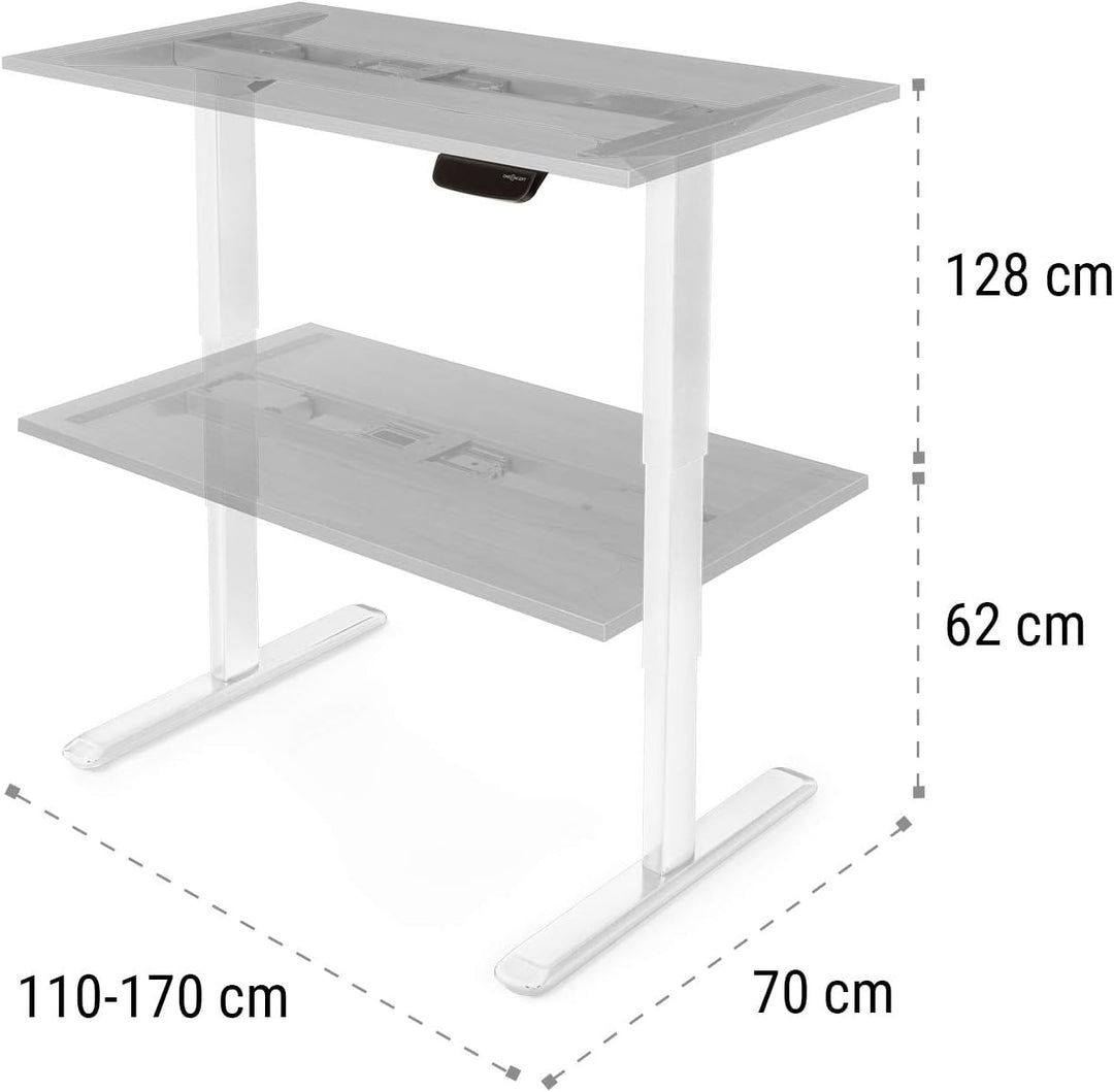 Oneconcept Schreibtisch, Elektrisch Höhenverstellbarer Schreibtisch, Sitz- & Stehtisch, Elektrischer