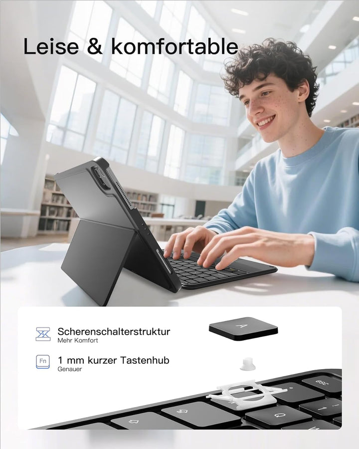 Inateck Hülle mit Tastatur,Ultraleichte Tastatur für iPad 11/10 Gen A16 2025 11 Zoll,iPad Air 11" M3
