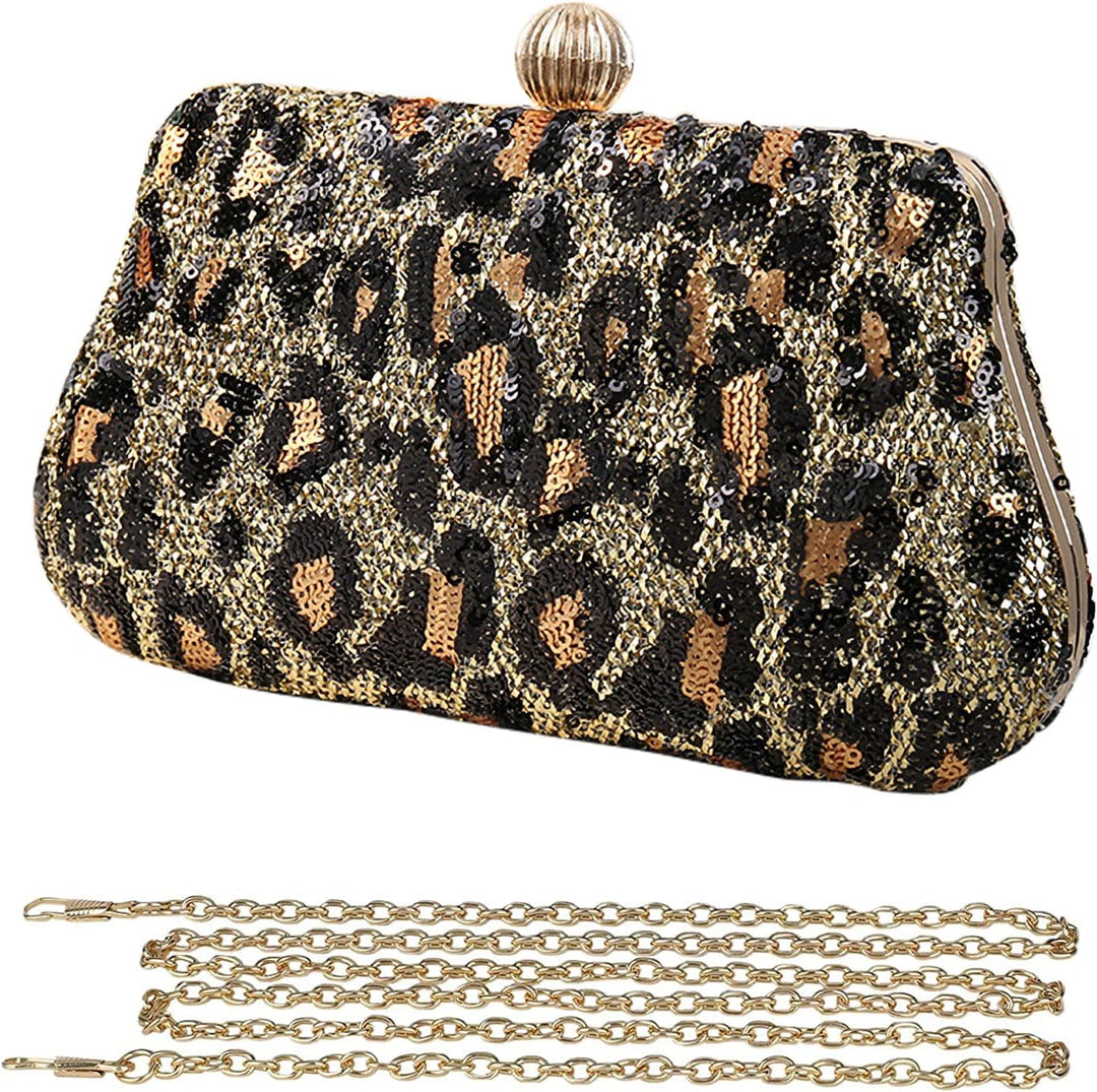 CORIOS Clutch Damen Luxus Abendtasche Glitter Handtasche Glänzend Umhängetasche Elegant Schultertasc