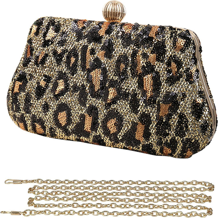 CORIOS Clutch Damen Luxus Abendtasche Glitter Handtasche Glänzend Umhängetasche Elegant Schultertasc