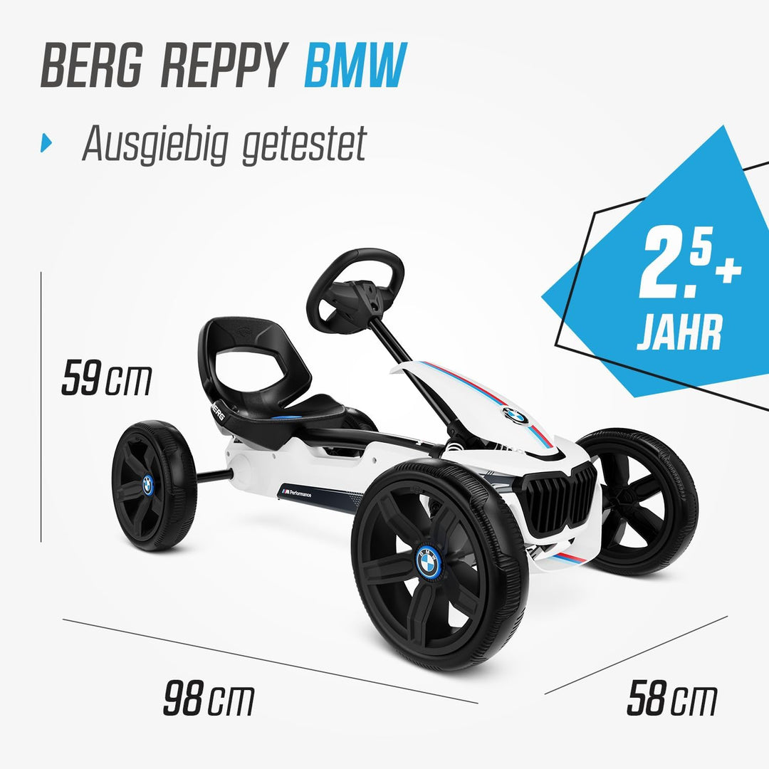 BERG Pedal-Gokart Reppy BMW | KinderFahrzeug | Tretfahrzeug mit hohem Sicherheitsstandard | Verstell
